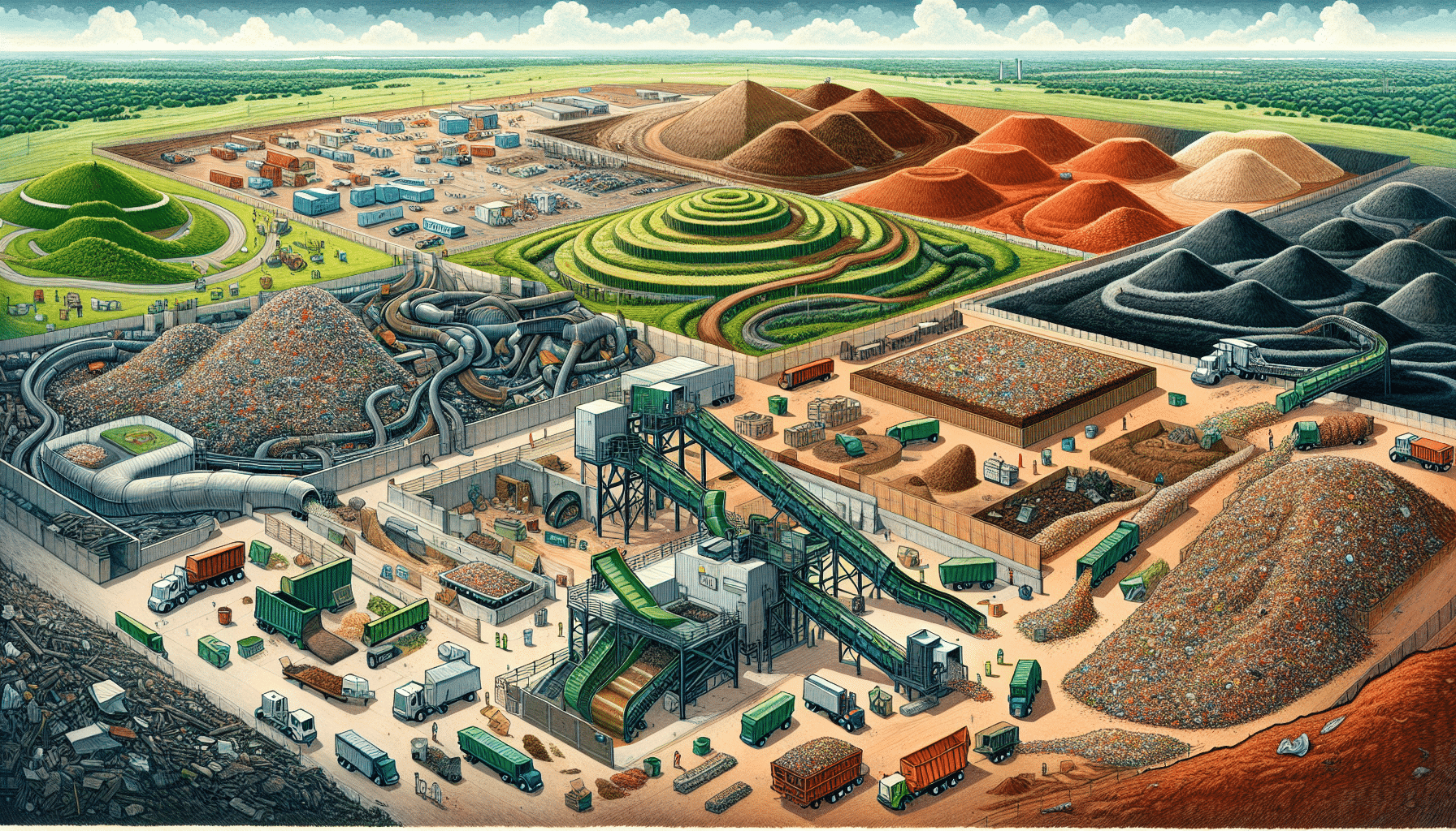 Illustration of Oklahoma City's landfill landscape