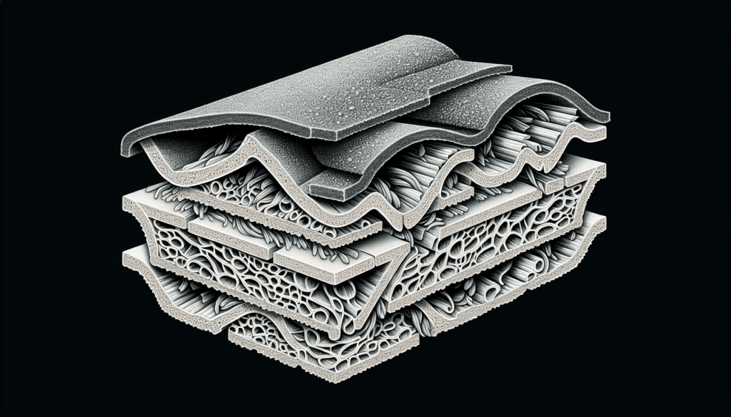 Illustration of asbestos cement shingles