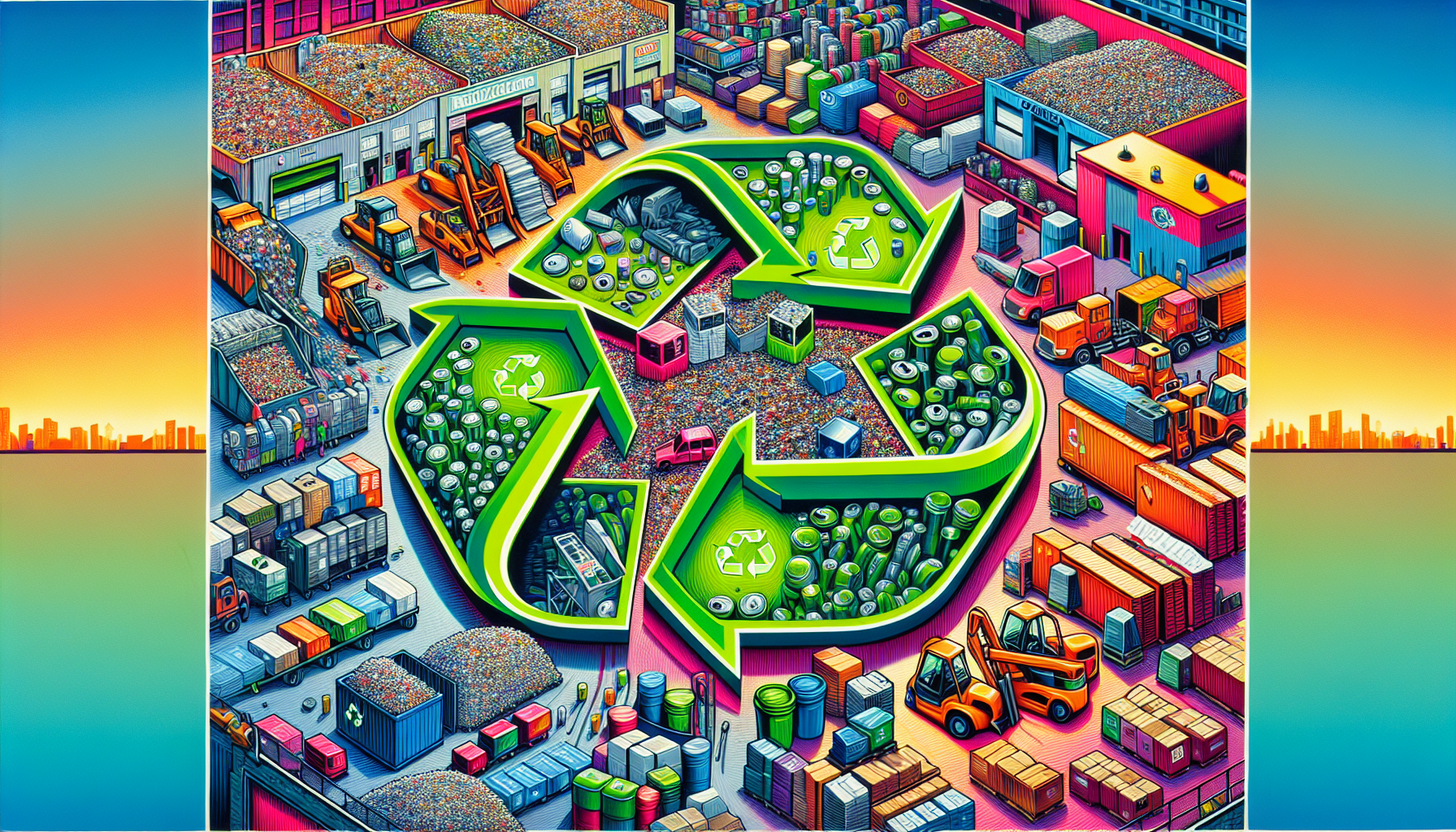 Illustration of recycling facilities in Aurora