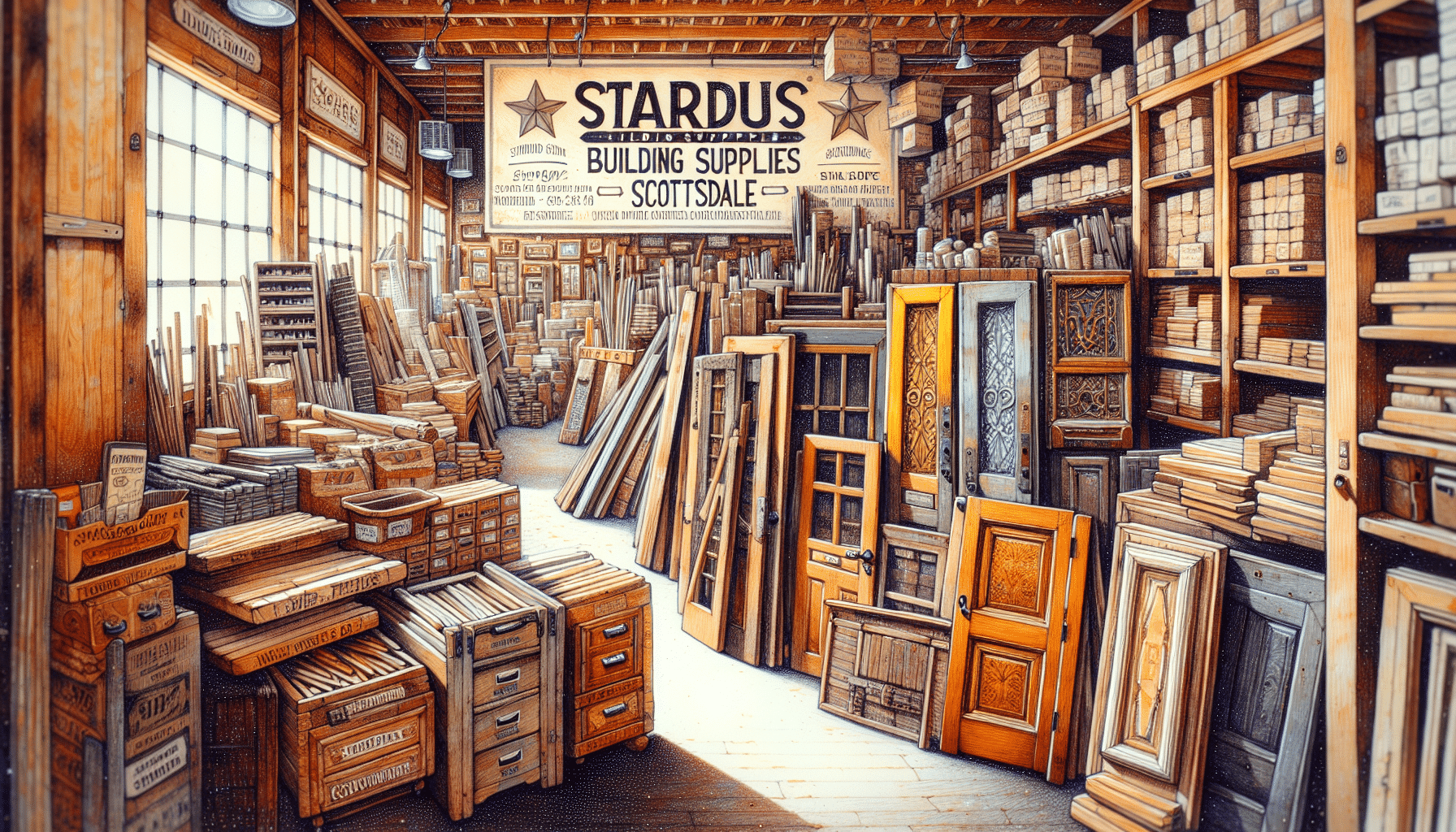 Various recycled building materials at Stardust Building Supplies in Scottsdale