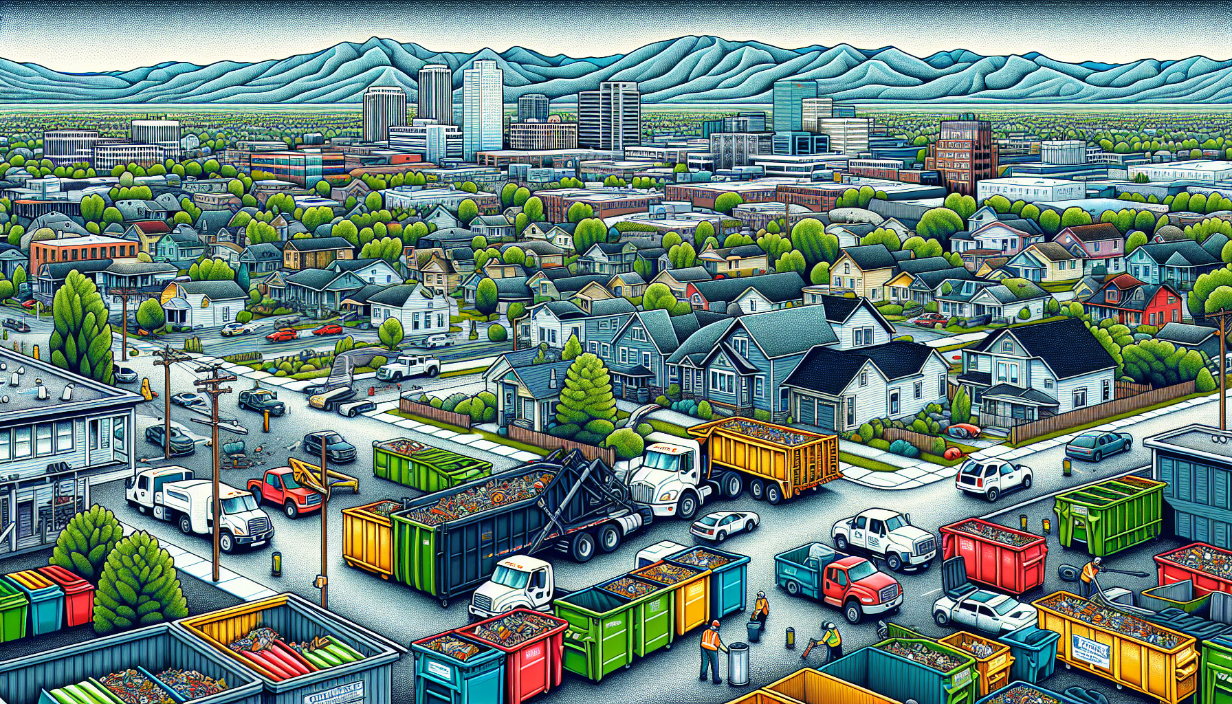 Illustration of waste removal services in Boise, ID