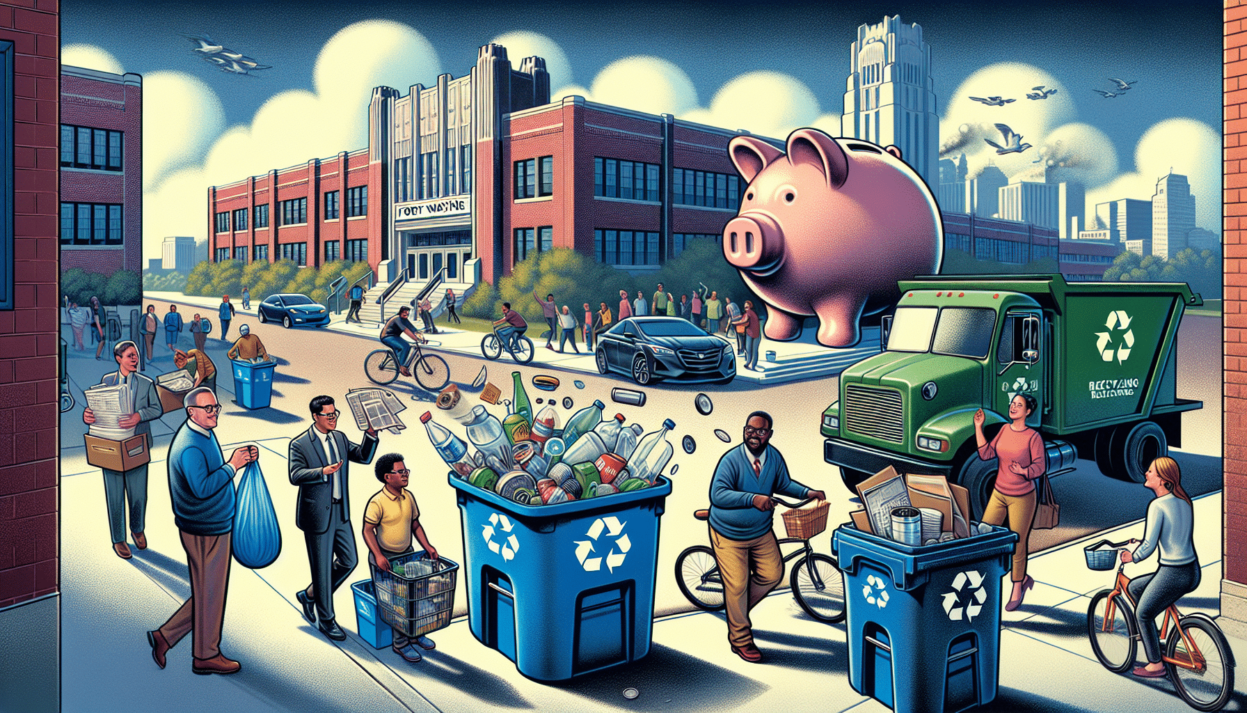 Illustration of Fort Wayne's Recycling Initiative