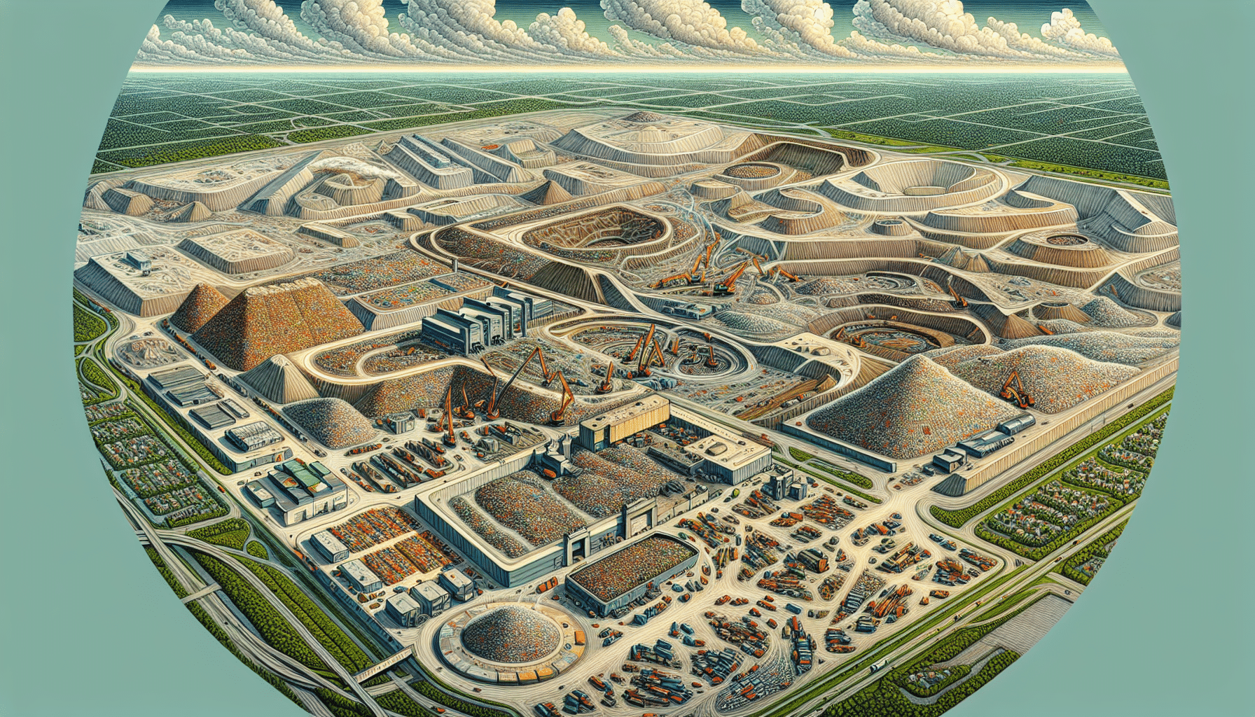 Illustration of Adams Center Landfill overview in Fort Wayne, IN