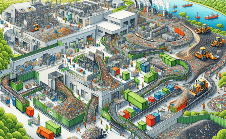 Illustration of waste management industry