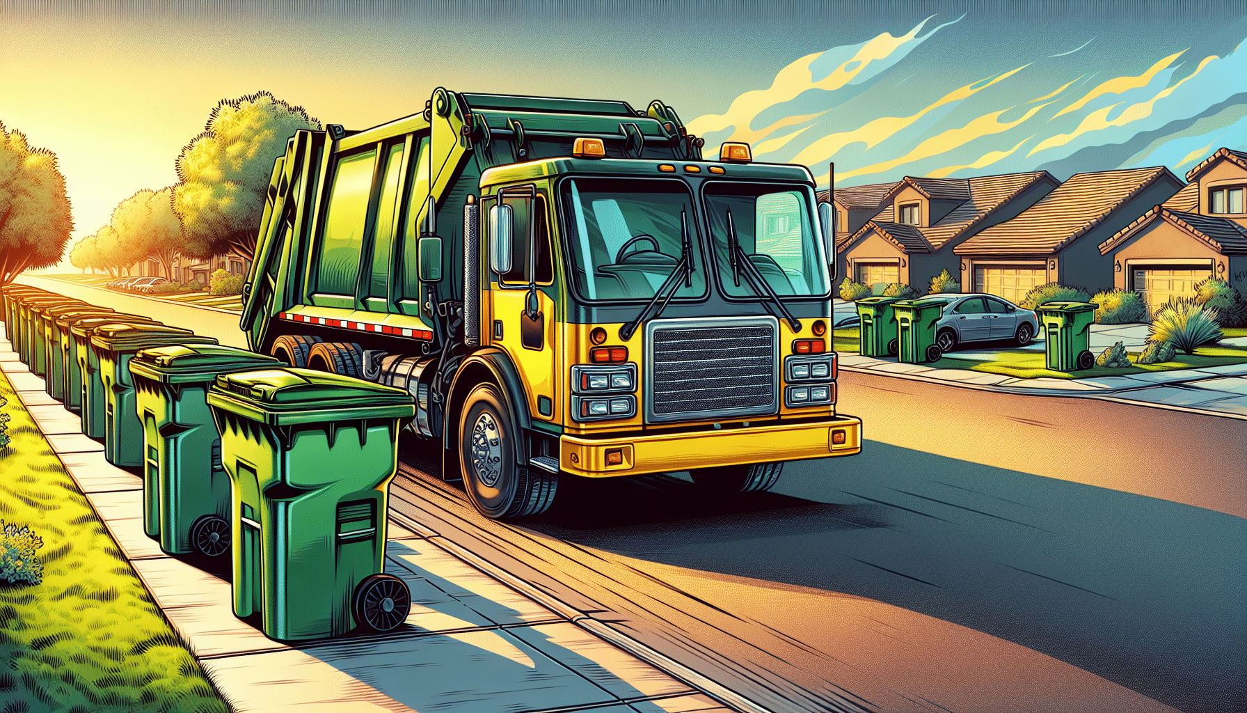 Illustration of a waste removal truck in Chandler, AZ