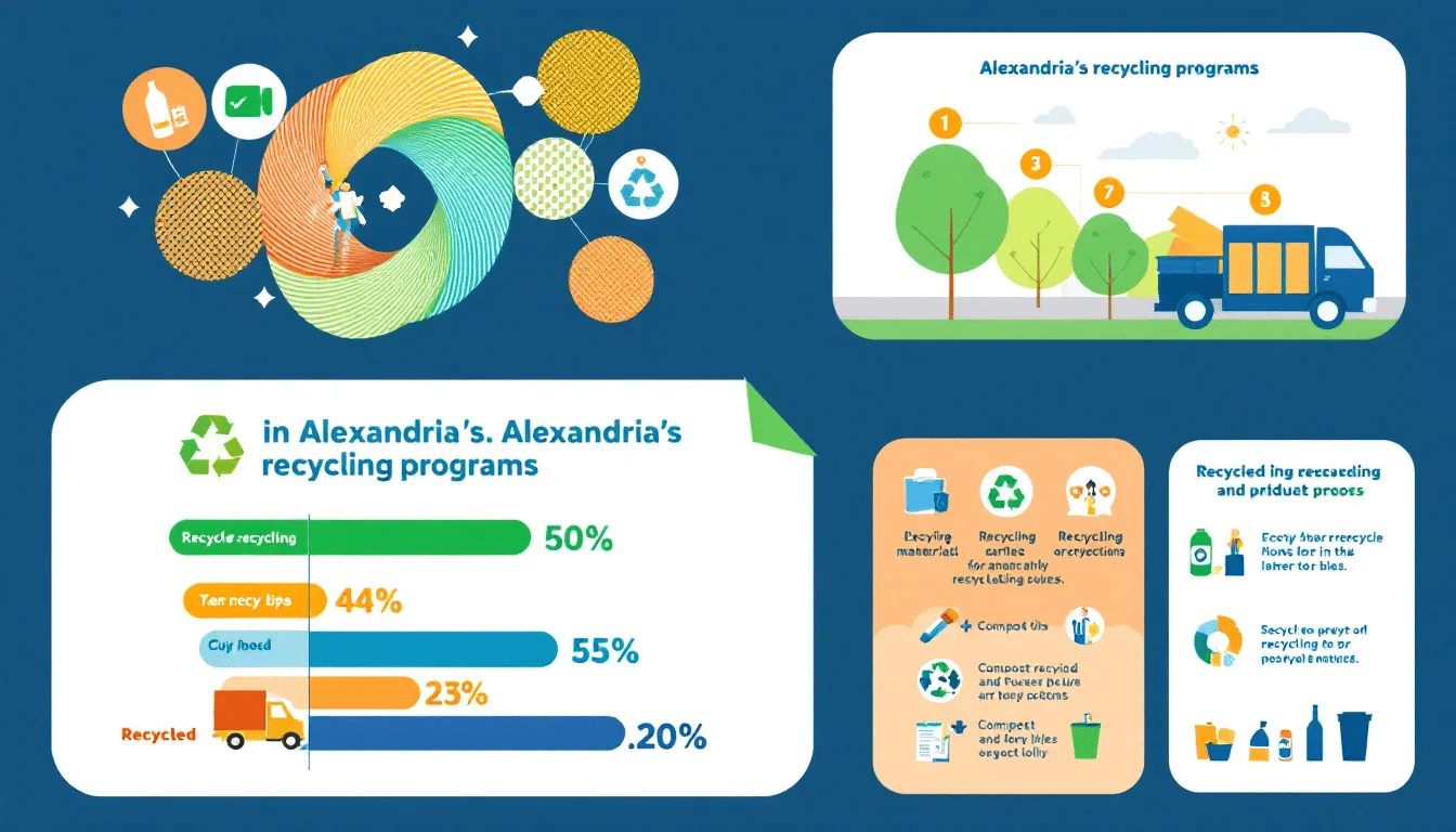 Overview of Alexandria's recycling programs including various bins and materials.